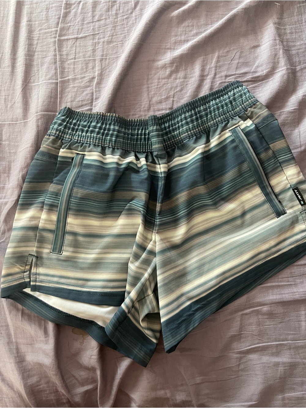Striped Blue-Green Performance Women’s Shorts